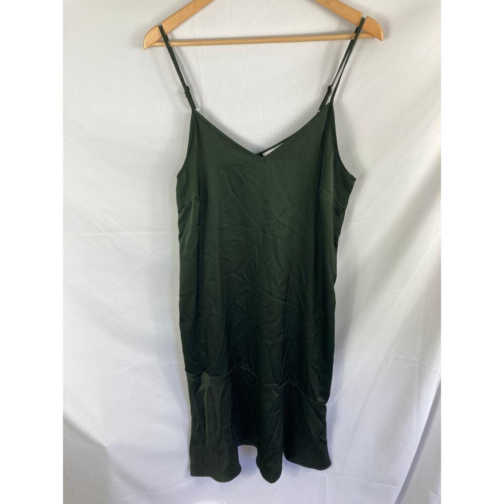 NWT Sam Edelman satin Spaghetti Strap Green Dress Size 10